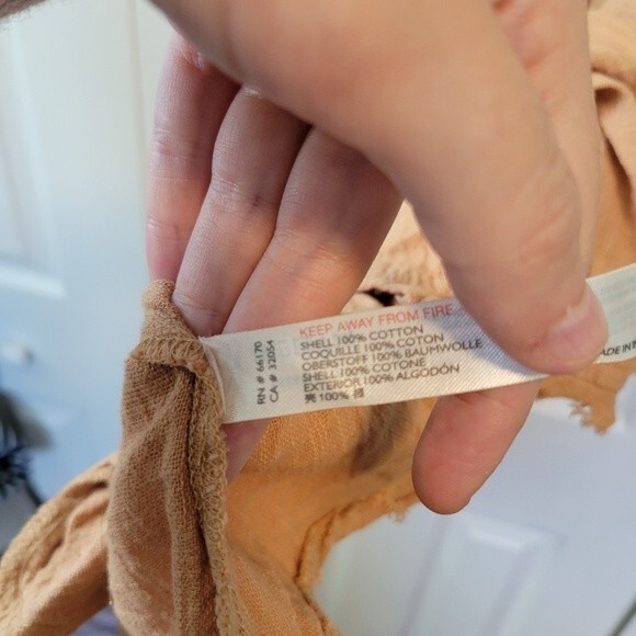 Free People Rosie Tunic Boho Gauzy Cotton Size Small Oversized in orange/tan - Picture 7 of 8